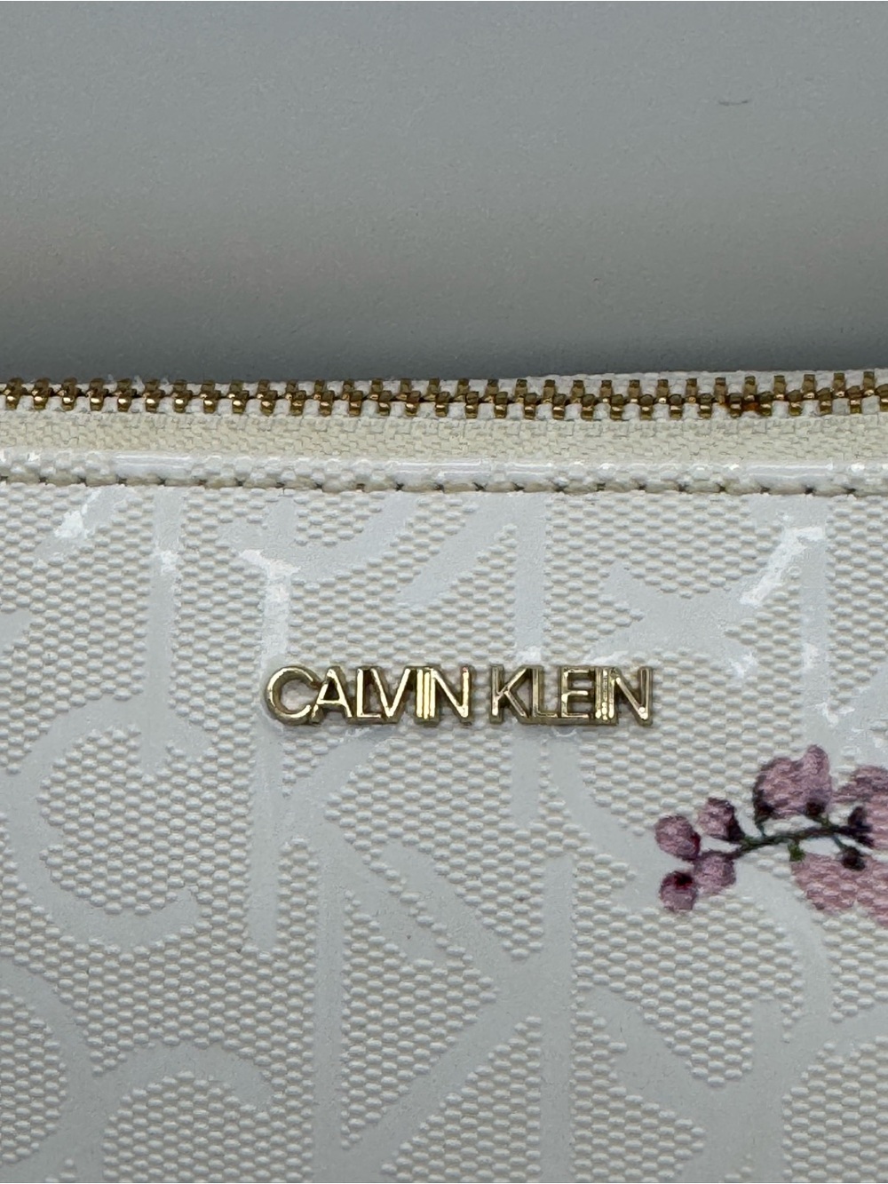 Calvin Klein Vanilla Floral Monogram Crossbody Bag- Pastel with Gold Hardware - Picture 6 of 9